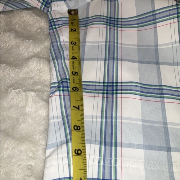 Pebble Beach Performance Shorts Mens Blue White Plaid Size 36 - Picture 12 of 12